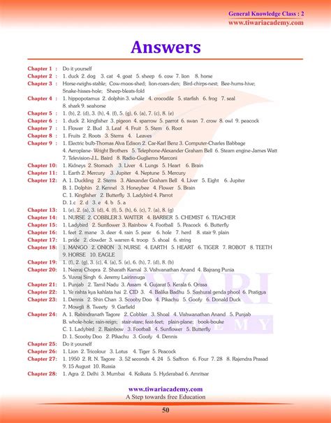 General Knowledge For Class 2 Students