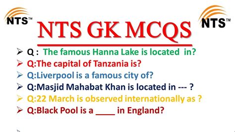General Knowledge Nts With Answers Keys