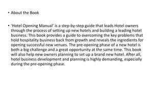general managers hotel opening manual