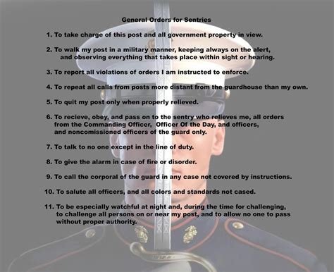 General Orders Of A Sentry Usmc