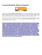 General Relativity Hobson Solutions