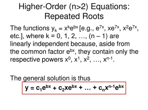 General Solution Of Higher Order Linear Differential Equation Depends On