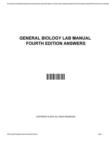 Read Online General Biology Lab Manual Fourth Edition Answers 
