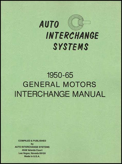 Full Download General Motors Parts Interchange Manual 