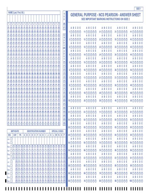 Full Download General Purpose Pearson Ncs Answer Sheet 