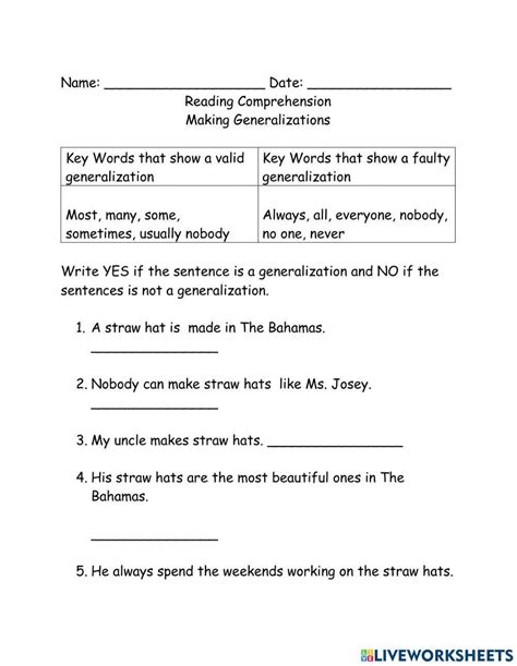 Generalization Grade 5 Worksheets Learny Kids Making Generalizations Worksheets 5th Grade - Making Generalizations Worksheets 5th Grade