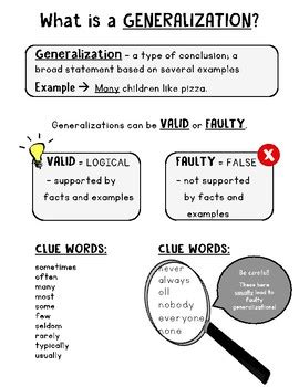 Generalization Worksheets Valid And Faulty Generalizations Tpt Making Generalizations Worksheets 5th Grade - Making Generalizations Worksheets 5th Grade