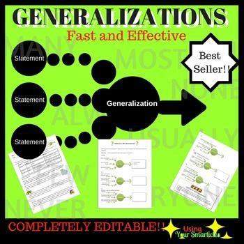 Generalizations A Reading Strategy Worksheet Distance Learning Tpt Generalization Worksheet For 5th Grade - Generalization Worksheet For 5th Grade