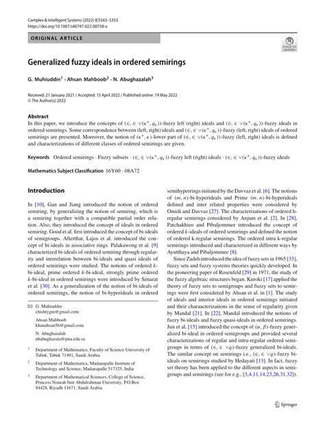 Generalized N Fuzzy Ideals In Semigroups