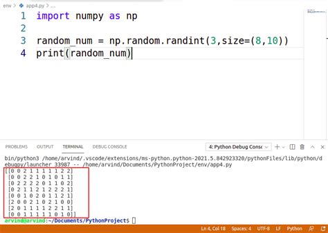 generate random number python numpy