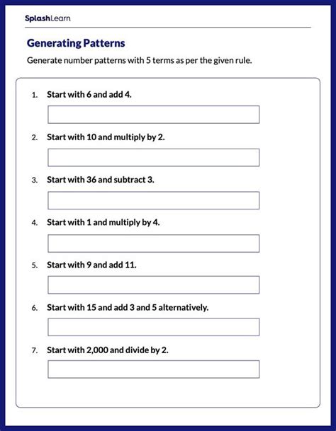 Generating Number Patterns Math Worksheets Splashlearn Patterns In Math Worksheets - Patterns In Math Worksheets