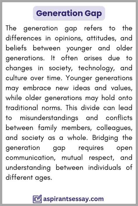 Generation Gap Essay