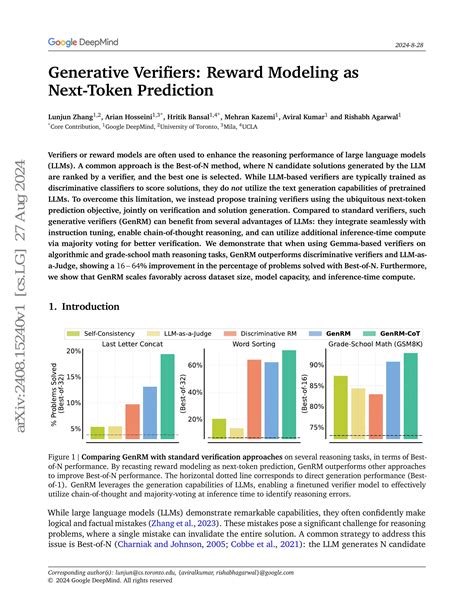 generative verifiers reward modeling as next-token prediction
