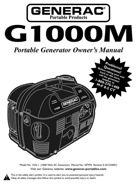 Full Download Generator Service Manual Generac G1000M File Type Pdf 