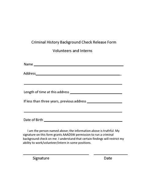 Generic Background Check Authorization Form