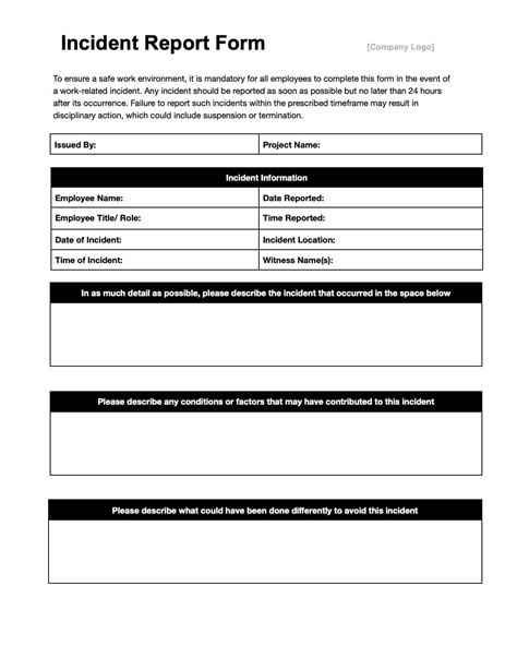 Generic Incident Report Form