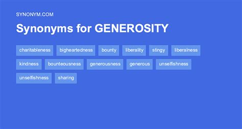 Generosity Synonym