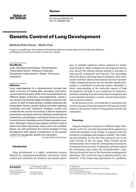 Genetic Control Of Lung Development Eoncology
