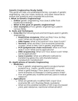 Genetic Engineering Study Guide Answers
