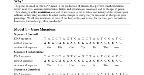 Genetic Mutation Pogil