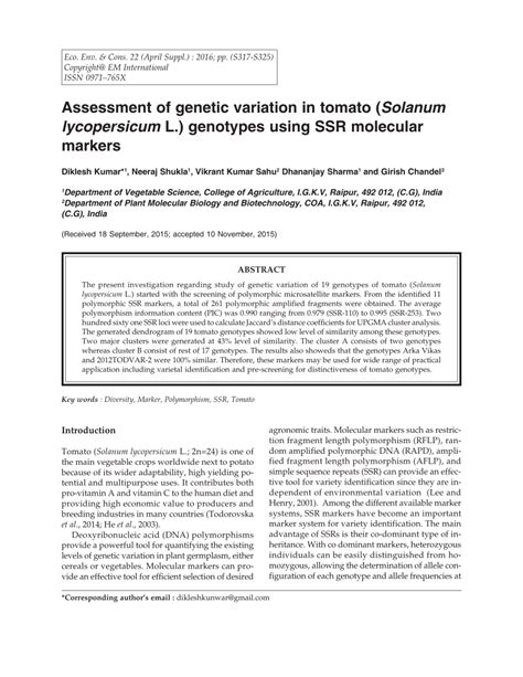 genetic variation in solanum