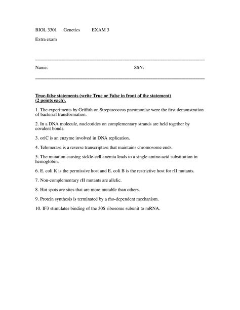 genetics 3301 exam 3