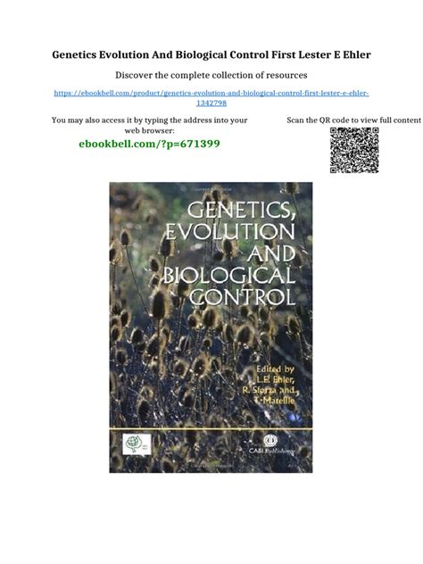 Genetics Evolution And Biological Control