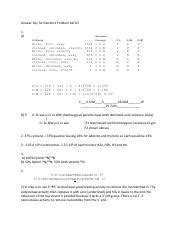 Genetics Problem Set 3 Answers