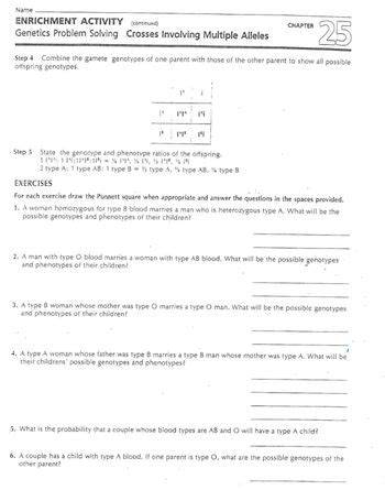 genetics problem solving enrichment activity multiple alleles