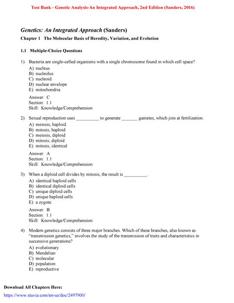 genetics test bank sanders
