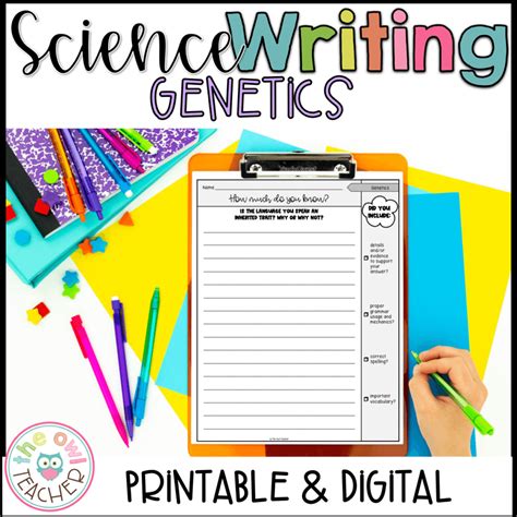 Genetics Writing Prompts By Science Lessons That Rock 8th Grade Mendelian Genetics Worksheet - 8th Grade Mendelian Genetics Worksheet