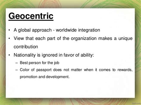 Geocentric Companies Examples