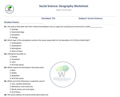 geography answer class vii