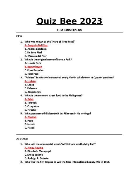 Geography Bee Quiz