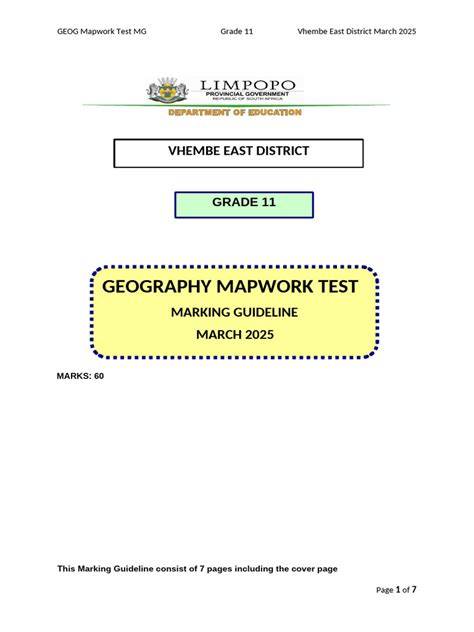 geography mapwork grade 11 june exam