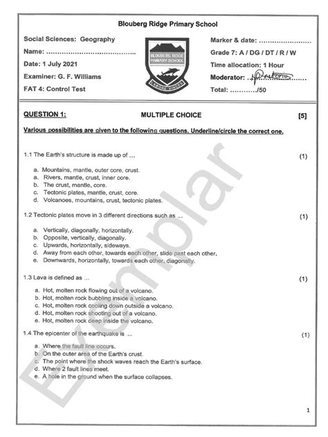 geography mid year examination