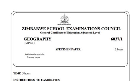 Geography Zimsec A Level Question Papers