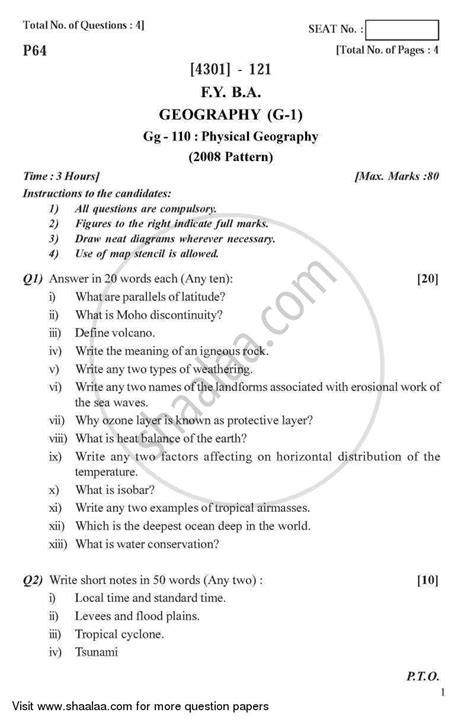 Full Download Geography Exam Paper 2013 