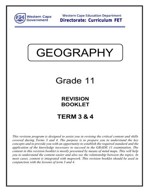 Read Online Geography Grade11 Study Guides 