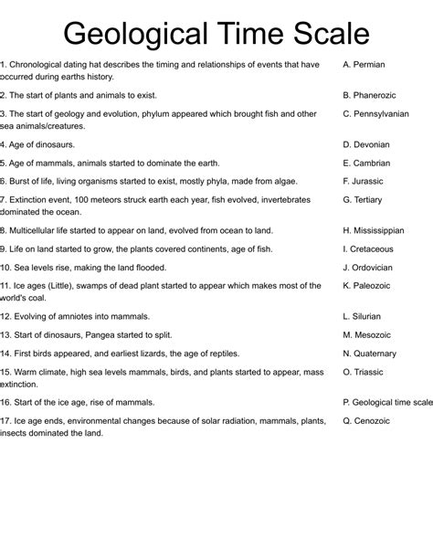 Geologic Time Scale Worksheet Answers Db Excel Com Principles Of Geology Worksheet - Principles Of Geology Worksheet