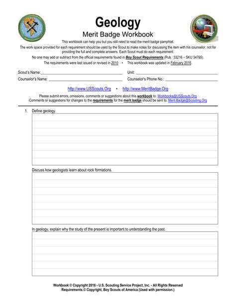Geology Merit Badge Worksheet Principles Of Geology Worksheet - Principles Of Geology Worksheet