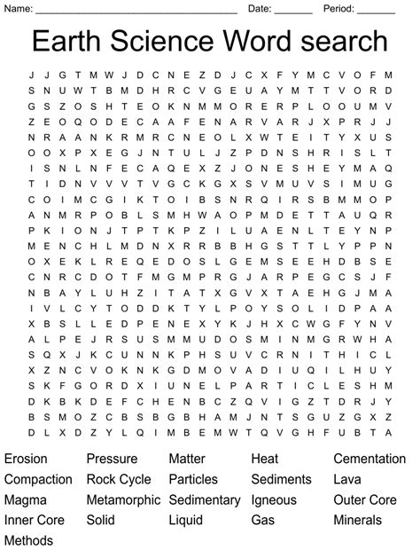 Geology Word Search Earth Science Word Search Answer Key - Earth Science Word Search Answer Key