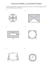geometric probability area problems worksheet bcbe moodle