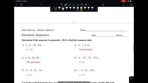 Geometric Sequences Kuta Software