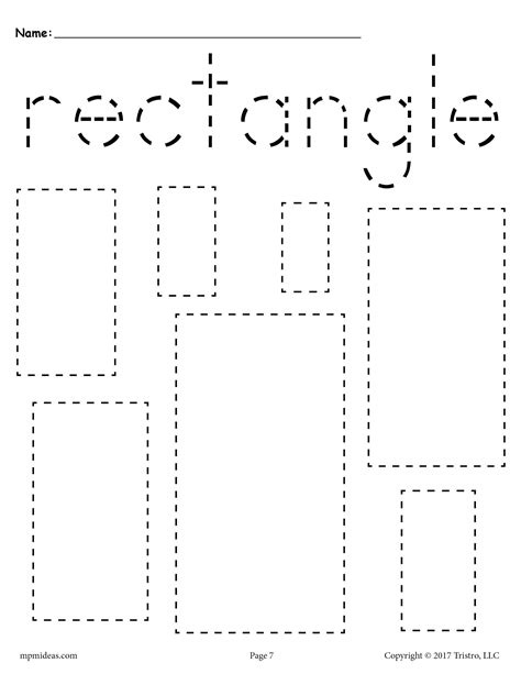 Geometric Shape Counting And Tracing Rectangle Rectangle Tracing Worksheet - Rectangle Tracing Worksheet