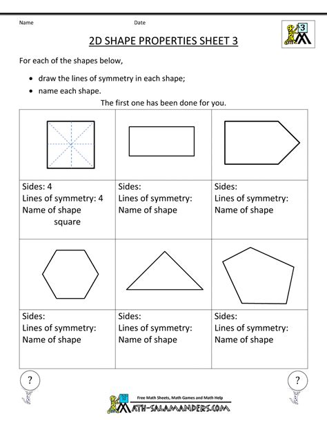 Geometric Shapes 3rd Grade Worksheet   Geometry Third Grade Worksheets Math Activities - Geometric Shapes 3rd Grade Worksheet
