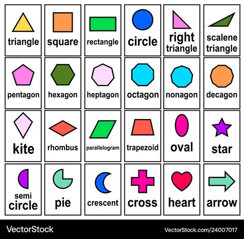 Geometric Shapes Printable Flashcards Color Shapes Kindergarten Teaching Shapes  Kindergarten Worksheet - Teaching Shapes, Kindergarten Worksheet