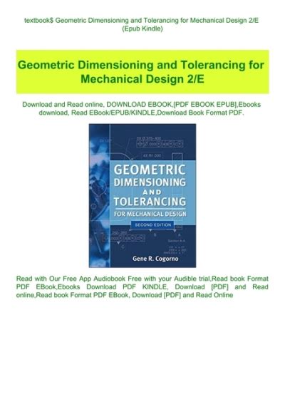 Read Geometric Dimensioning And Tolerancing For Mechanical Design 2E 
