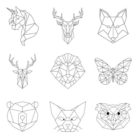 Geometrical Shapes Drawing Animals   Geometric Shape Animals Deer Wall Art Canvas Prints - Geometrical Shapes Drawing Animals
