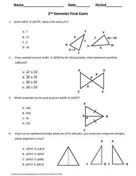 Geometry 2nd Semester Final Exam